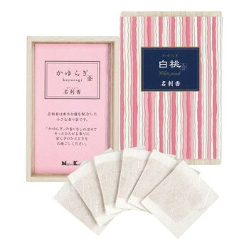日本香堂 かゆらぎ 白桃 名刺香 桐箱6入 38471【メーカー直送：代金引換不可：同梱不可】【北海道・沖縄・離島は配達不可】