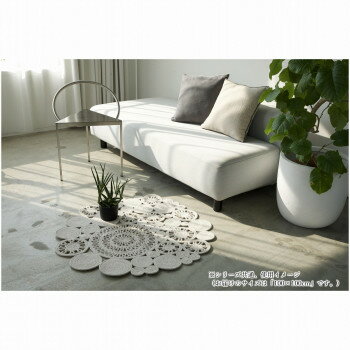 乐天商城 - インド製ラグ　Toriko　トリコ Ivory　アイボリー 100×100　円形【メーカー直送：代金引換不可：同梱不可】【北海道・沖縄・離島は配達不可】