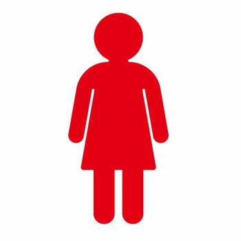 シロクマ トイレマーク 女 赤 NAC-351【メーカー直送：代金引換不可：同梱不可】【北海道・沖縄・離島は配達不可】