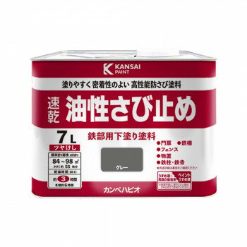 カンペハピオ ペンキ 塗料油性 速乾さび止めペイント　グレー　7L【メーカー直送：代金引換不可：同梱不可】【北海道・沖縄・離島は配達不可】