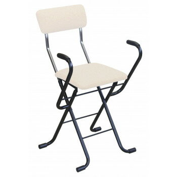 Foldable Chairs - ルネセイコウ 日本製 折りたたみ椅子 フォールディング Jメッシュアームチェア ベージュ/ブラック MSA-49【メーカー直送：代金引換不可：同梱不可】【北海道・沖縄・離島は配達不可】