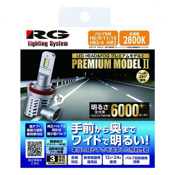 R-GEAR レーシングギア LED H8/11/16 HB 2800K RGH-P972【メーカー直送：代金引換不可：同梱不可】【北海道・沖縄・離島は配達不可】