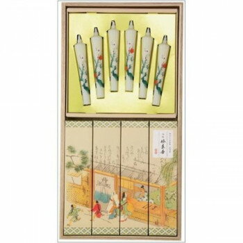 カメヤマ 吟撰　仙年香　絵ろうそくセット　桐箱 581910【メーカー直送：代金引換不可：同梱不可】【北海道・沖縄・離島は配達不可】