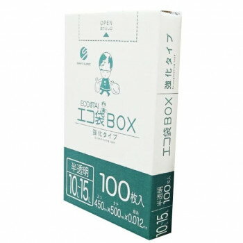 エコ袋BOX　10〜15L BX-180 半透明 100枚×16小箱【メーカー直送：代金引換不可：同...