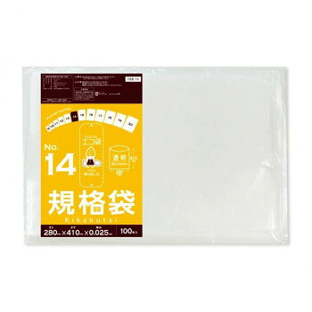 ECO TAI　エコ袋　No.14　規格袋 FBB-14 透明 100枚×30冊【メーカー直送：代金引換不可：同梱不可】【北海道・沖縄・離島は配達不可】