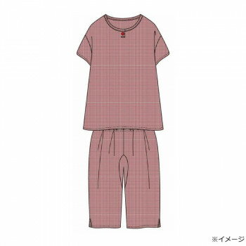 Cotton - ギャルソンヌ　レディスパジャマ　楊柳生地　ギンガムチェック　ステテコスーツ　レッド　271566　Mサイズ【メーカー直送：代金引換不可：同梱不可】【北海道・沖縄・離島は配達不可】
