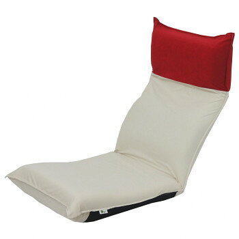 Legless Chairs - 日本製 ヘッドリクライニングツートン座椅子 レッド×アイボリー【メーカー直送：代金引換不可：同梱不可】【北海道・沖縄・離島は配達不可】