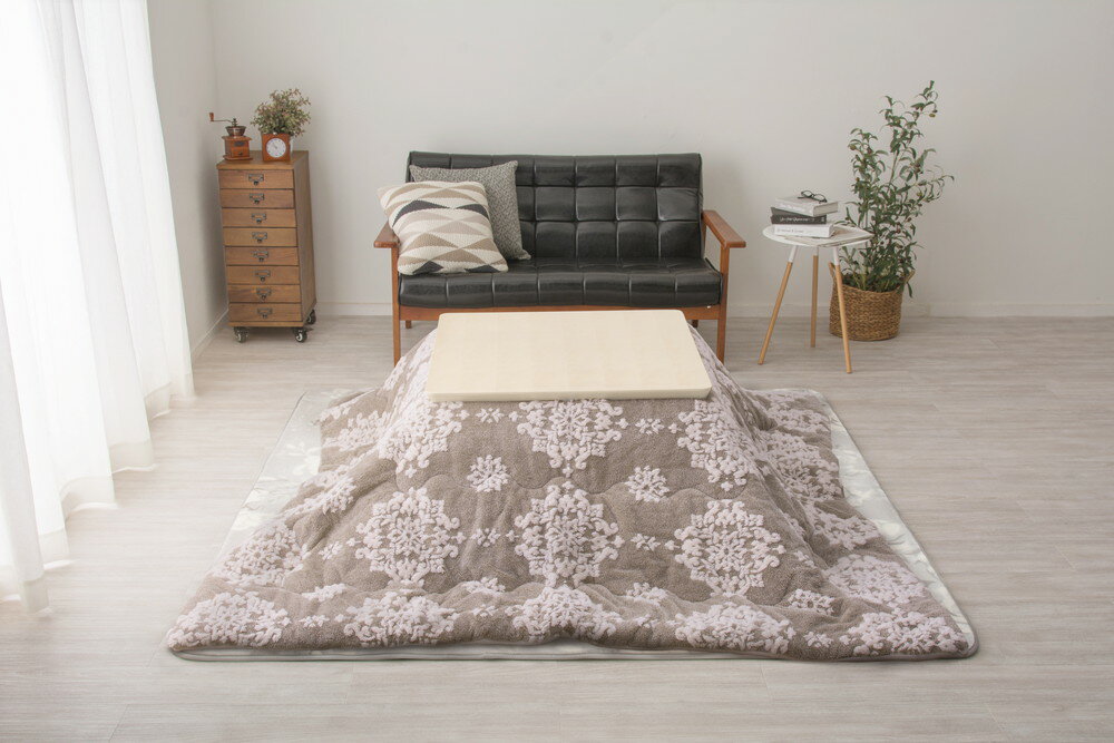 【ポイント5倍】こたつ薄掛け布団 シュシュ GY グレー サイズ190×240cm 萩原 [コタツ 可愛い]【ポイントUP:2025年12月1日0:00～23:59まで】