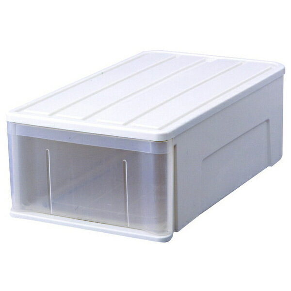 【配送不可｜店頭受取限定】 たっぷり収納ケース 66M 引き出し 衣装ケース ホワイト プラスチック 幅39×奥行66×高さ23cm 天馬