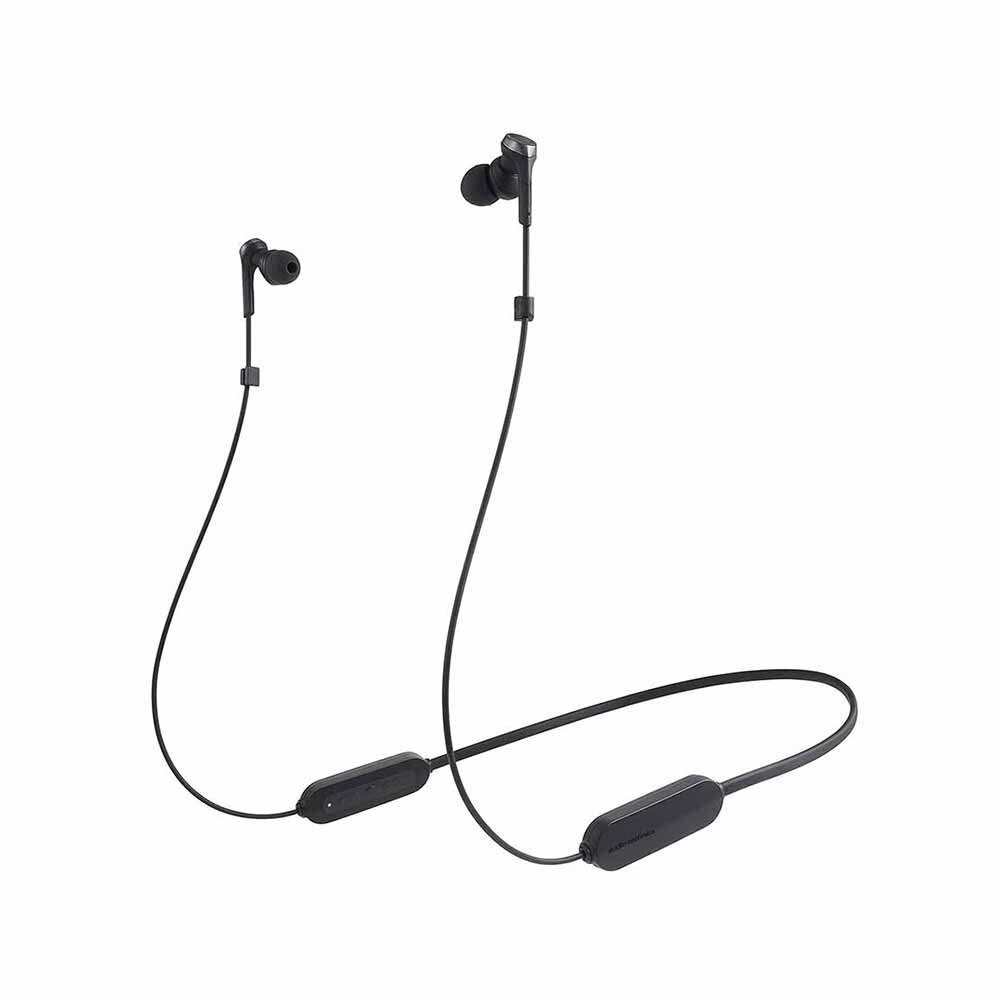オーディオテクニカ ワイヤレス イヤホン 黒 ATH-CKS330XBT-BK カナル型 首掛け ネックバンド Bluetooth Ver.5.0 ブルートゥース ブラック ハンズフリー 通話 マイク