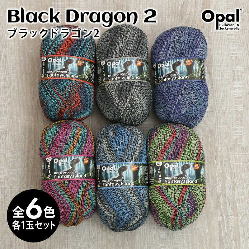 【9/10は当店ポイント10倍！】毛糸 まとめ買い 福袋 opal オパール毛糸 中細 BlackDragon2 ブラックドラゴン2 4-fach 輸入 ドイツ ソックヤーン 靴下 秋冬毛糸 かぎ針 棒針 ニット 手編み 編み物 レディース ハンドメイド 帽子 マフラー スヌード ストール