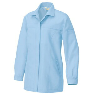 アイトス レディース長袖スモック カラー：サックス サイズ：L （ナガソデスモック） ［1241ー007］