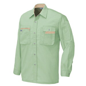 アイトス 長袖シャツ（男女兼用）（薄地） カラー：グリーン サイズ：S （ナガソデシャツ） ［5325ー01..