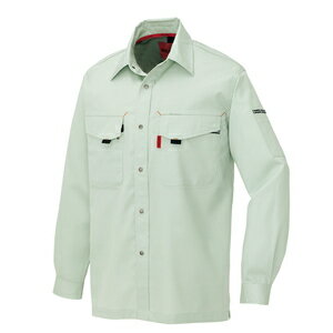 アイトス 長袖シャツ（薄地）（男女兼用） カラー：アースグリーン サイズ：S （メンバーバリーナガソ..