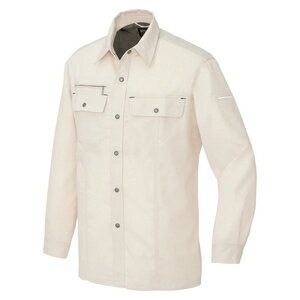 アイトス 長袖シャツ（男女兼用）（薄地） カラー：ベージュ サイズ：4L （エコウラメンナガソデシャツ） ［5565ー002］