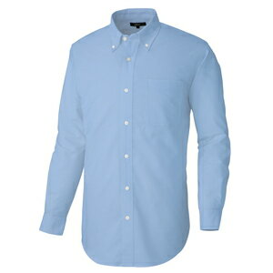 アイトス 長袖T／Cオックスボタンダウンシャツ（男女兼用） カラー：サックス サイズ：SS （ナガソデオックスシャツ） ［7822ー007］