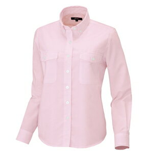 アイトス レディース長袖オックスボタンダウンシャツ（両ポケットフラップ付き） カラー：ピンク サイズ：M （レディースオックスフォードシャ） ［7881ー060］