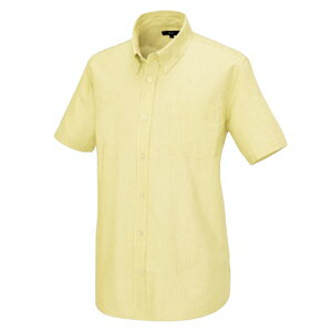 アイトス メンズ半袖オックスボタンダウンシャツ カラー：イエローストライプ サイズ：S （メンズハンソデBDシャツ） ［7872ー119］