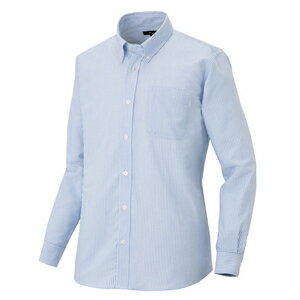 アイトス メンズ長袖オックスボタンダウンシャツ カラー：サックスストライプ サイズ：3L （メンズナガソデBDシャツ） ［7870ー107］