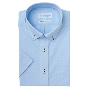 アイトス 半袖ボタンダウンシャツ カラー：サックス サイズ：4L （ハンソデワイドボタン） ［43058ー00..