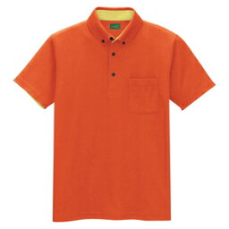 アイトス 制電半袖ポロシャツ（男女兼用） カラー：オレンジ サイズ：3L （セイデンハンソデポロシャツ） ［50006ー063］