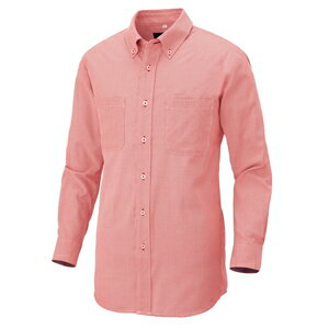 アイトス 長袖ボタンダウンシャツ（コードレーン）（男女兼用） カラー：レッド サイズ：S （ナガソデシャツ（コードレーン） ［50401ー009］