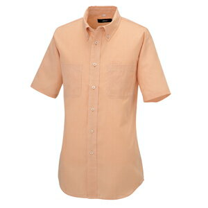 アイトス 半袖ボタンダウンシャツ（コードレーン）（男女兼用） カラー：オレンジ サイズ：L （ハンソデシャツ（コードレーン）） ［50402ー063］