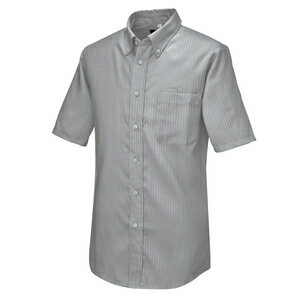 アイトス 半袖ボタンダウンシャツ（ヘリンボーン）（男女兼用） カラー：チャコール サイズ：3L （ハンソデシャツ（ヘリンボン）） ［50404ー014］