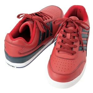 アイトス セーフティシューズ（4本ライン）（男女兼用） カラー：レッド／ネイビー サイズ：27 （セーフティシューズ（4ホンライン） ［51627ー009］