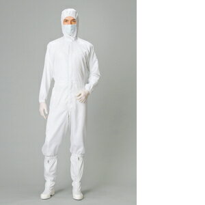 アイトス カバーオール（男女兼用） カラー：ホワイト サイズ：5L （ストライプツナギ） ［861430ー001］