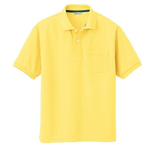 アイトス メンズ半袖ポロシャツ カラー：イエロー サイズ：L （メンズハンポロ） ［CL1000ー042］