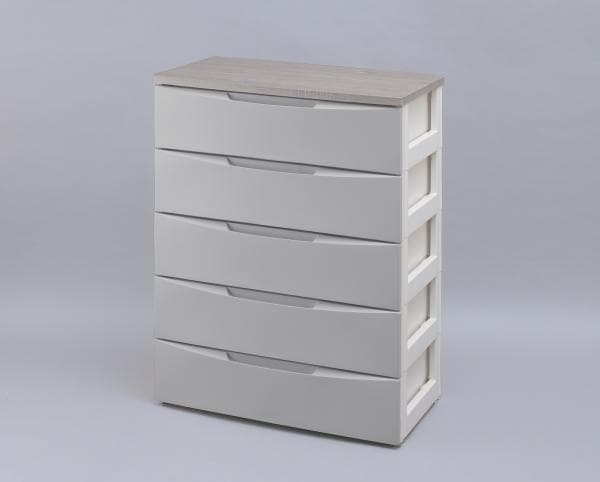 アイリスオーヤマ デザインウッドトップチェスト DW-725 グレー