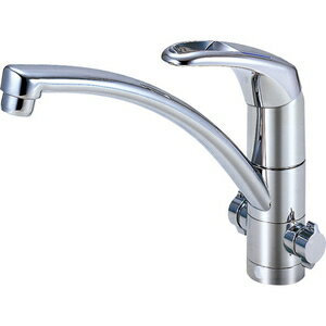 三栄水栓 シングルワンホール分岐混合栓 K8761TJV-13 三栄水栓製作所 SANEI 水道用品 キッチン用 台所用 分岐口・分岐アダプター付 節水 modello 吐水口回転角度:120°のサムネイル