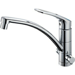 三栄水栓 シングルワンホール分岐混合栓 K8761ETJV-13 三栄水栓製作 SANEI 水道用品 台所用 キッチン用 湯水分岐口付き エコ エコ位置クリック 取付簡単タイプ 節水 泡沫吐水 吐水口115°回転 湯・水どちらの分岐も可能のサムネイル