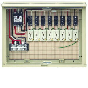 未来工業 屋外電力用仮設ボックス 漏電しゃ断器・分岐ブレーカ・コンセント内蔵 ELB組込品 17A−8C6TW 17A−8C6TW