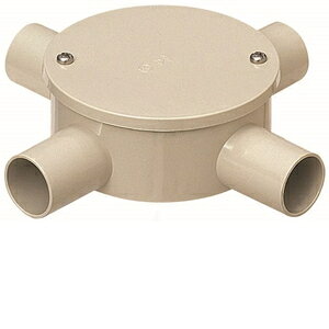 未来工業 露出用丸形ボックス カブセ蓋・4方出 適合管VE36 ミルキーホワイト 1個価格 PVM36−4KM PVM36−4KM