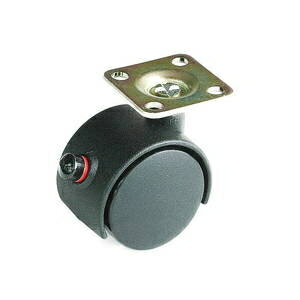 ハイロジック ニ輪キャスタープレートタイプ ストップ付き40ミリ1個 17387