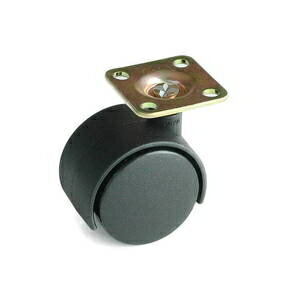 ハイロジック ニ輪キャスタープレートタイプ40ミリ黒1個 17413
