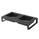 【セット販売】 ペットフードボウルスタンド タワー ブラック (×4セット) 山崎実業