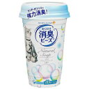 【セット販売】 ユニチャーム 猫トイレまくだけ 香り広がる消臭ビーズ ふんわりナチュラルソープの香り 450ml (×3セット)