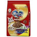 【ケース販売】 ユニチャーム 銀のスプーン贅沢うまみ仕立て毛玉ケアまぐろ・かつお・煮干し・白身魚・しらす入り1.4kg 1袋(1p350g入×4p入)×6袋セット