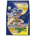 【ケース販売】 ユニチャーム 猫 ドライ 銀のスプーン贅沢素材肥満が気になる猫用まぐろかつおささみ野菜味に天然小魚かつお節まぐろ味フレーク添え 1.1kg 1袋(1p275g入×4p入)×6袋セット