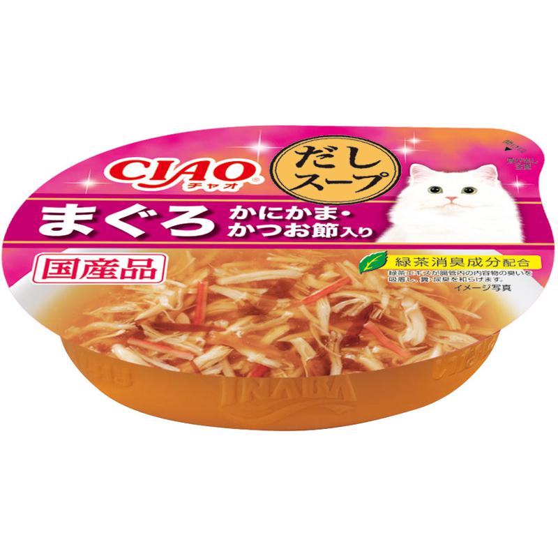【セット販売】いなば CIAO このままだしスープ まぐろ かにかま・かつお節入り 60g (×24セット) チャオ