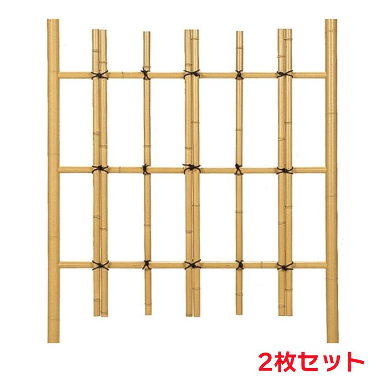 タカショー 『2枚セット価格商品』UN-01 四ツ目ワンタッチ垣H型 庭園資材 和風 フェンス