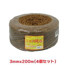 タカショー 『4個セット価格』 棕梠縄エコランド 3mmX200m 赤 しゅろ縄 誘引 結束 天然素材