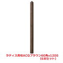 タカショー 『6本セット価格』 LPB-0260 ラティス用柱 ブラウン 60角X120cm ラティス フェンス 柱