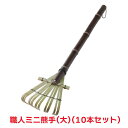 タカショー 『10本セット価格』 CBB-05 職人ミニ熊手(大) ガーデニング 土農具 外清掃用具 竹くまで