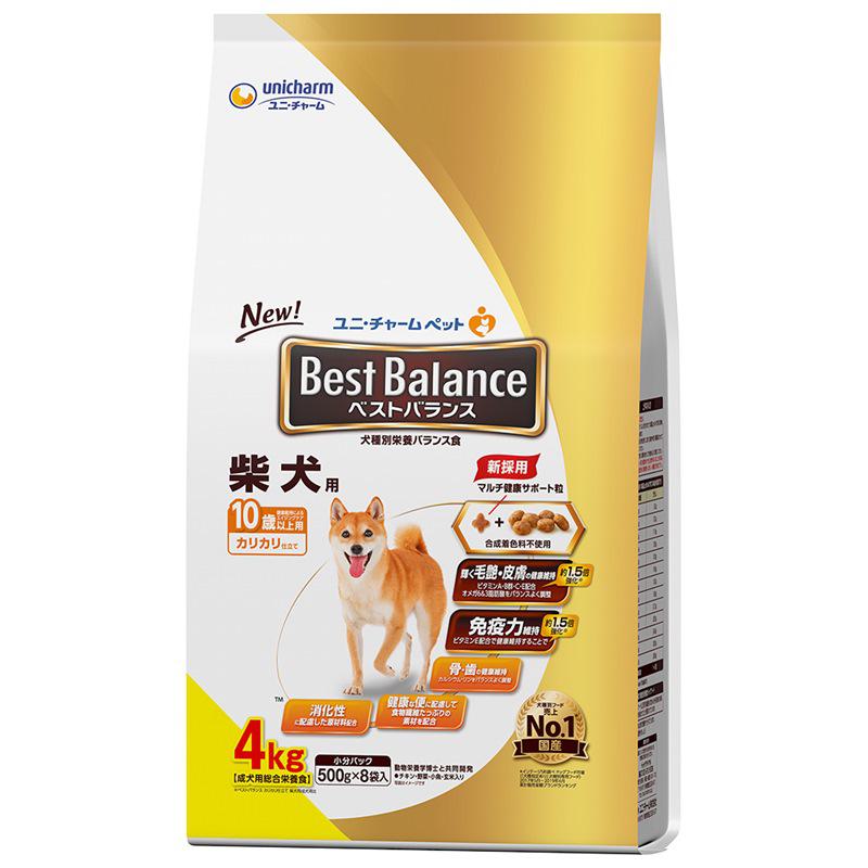 ユニチャーム 犬 ドライ ベストバランス カリカリ仕立て 柴犬用 10歳以上用 4kg
