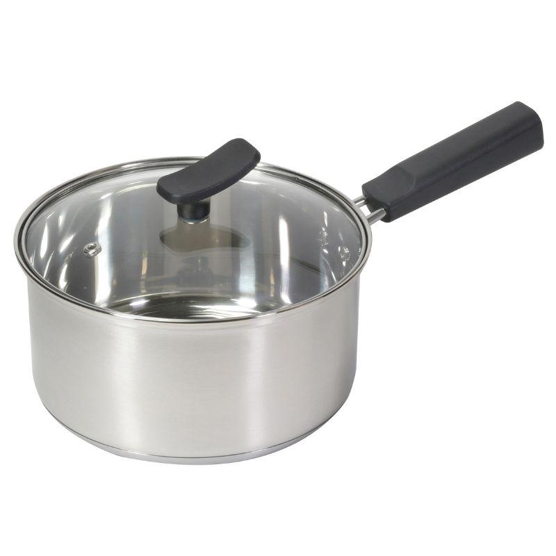 パール金属 チーノ ステンレス製 3層底ガラス蓋付片手鍋 18cm HB-6572