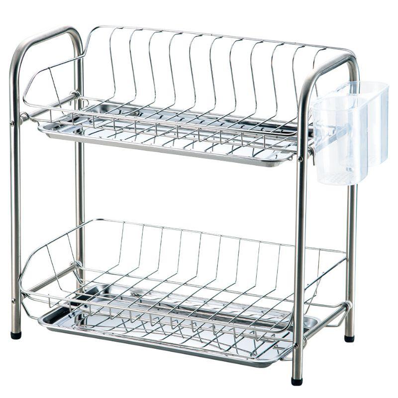 【即決】■パール金属 食器 水切り かご 2段 ステンレス アクティア H-6109 パール金属 アクティア ステンレス製 2段式水切りバスケット